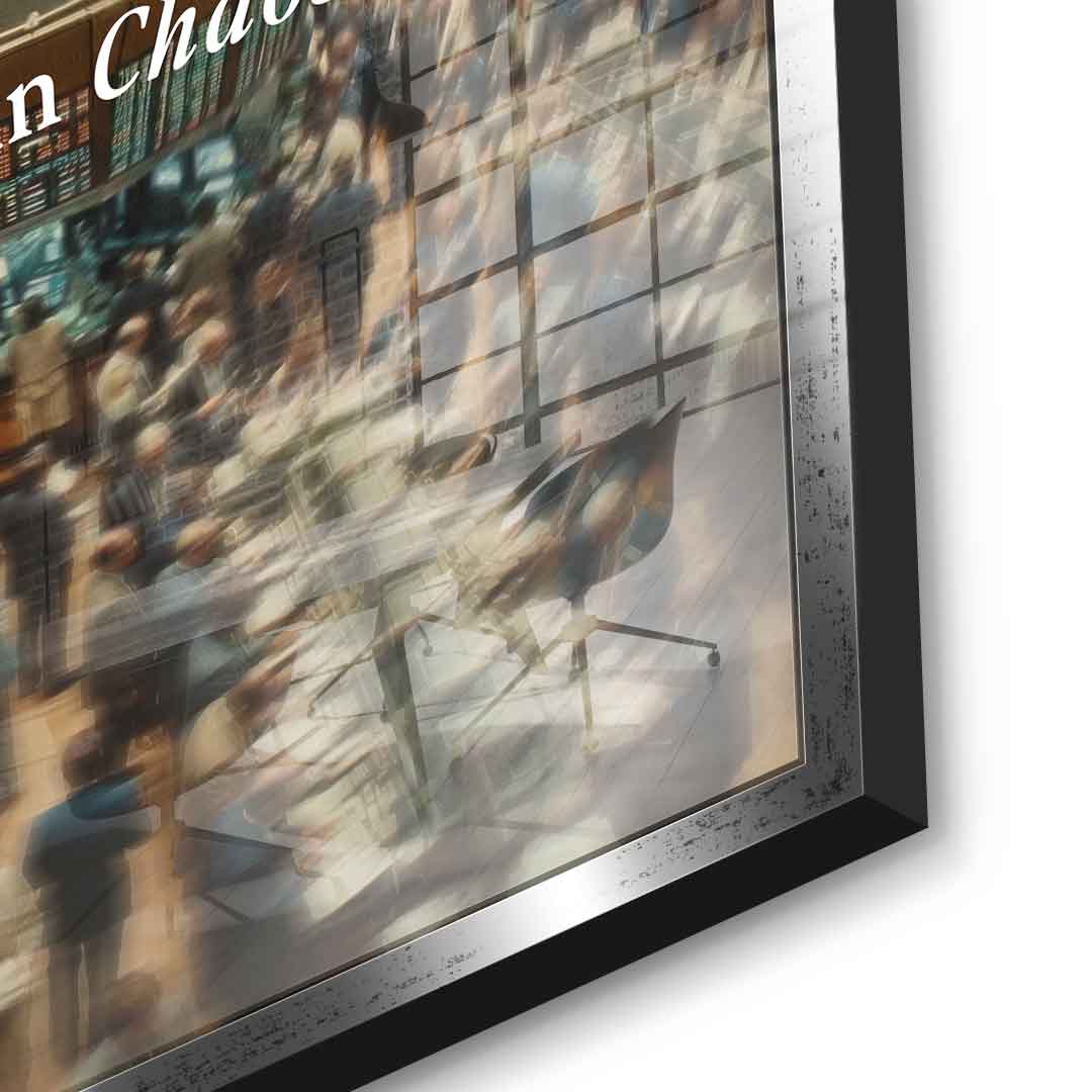 Thrive in Chaos Acrylglas Detailaufnahme silberner Rahmen