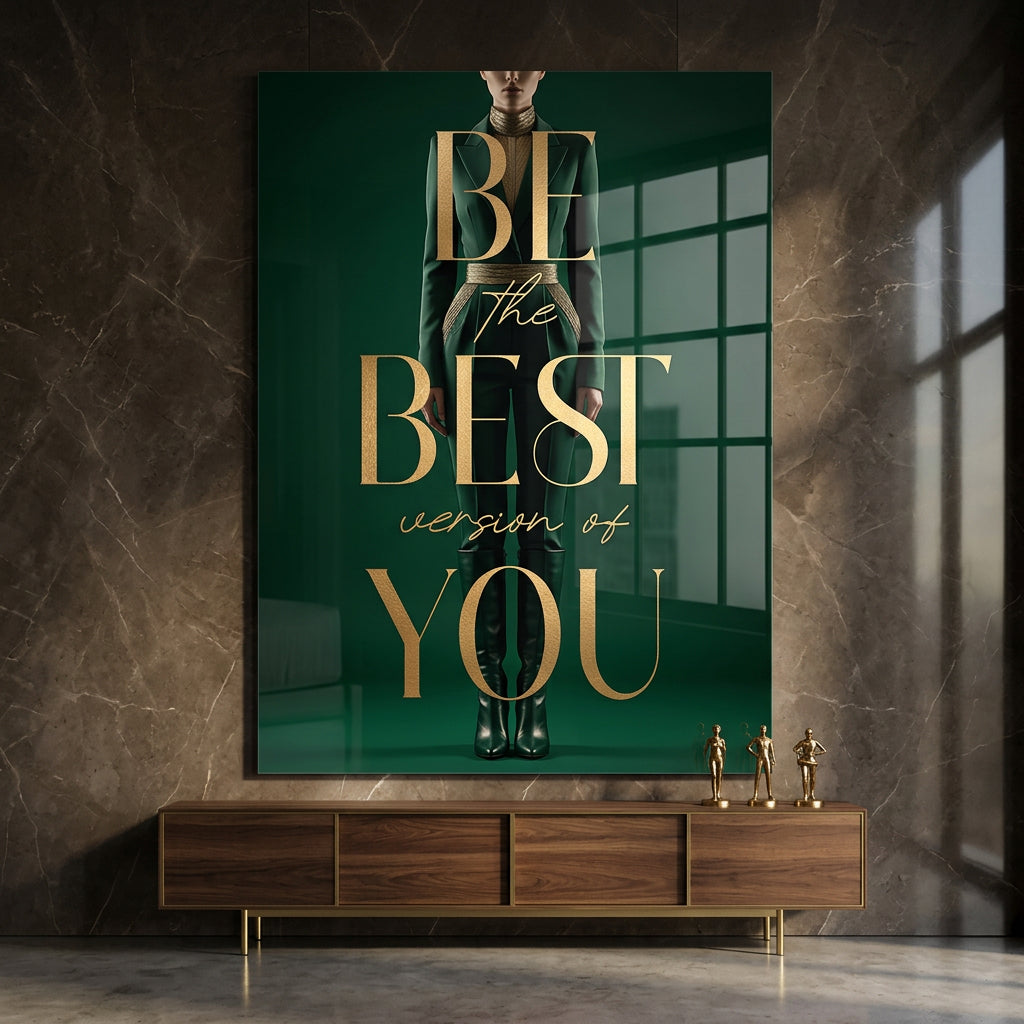 Be the Best Acrylglasbild im Wohnraum – Motivation Typografie