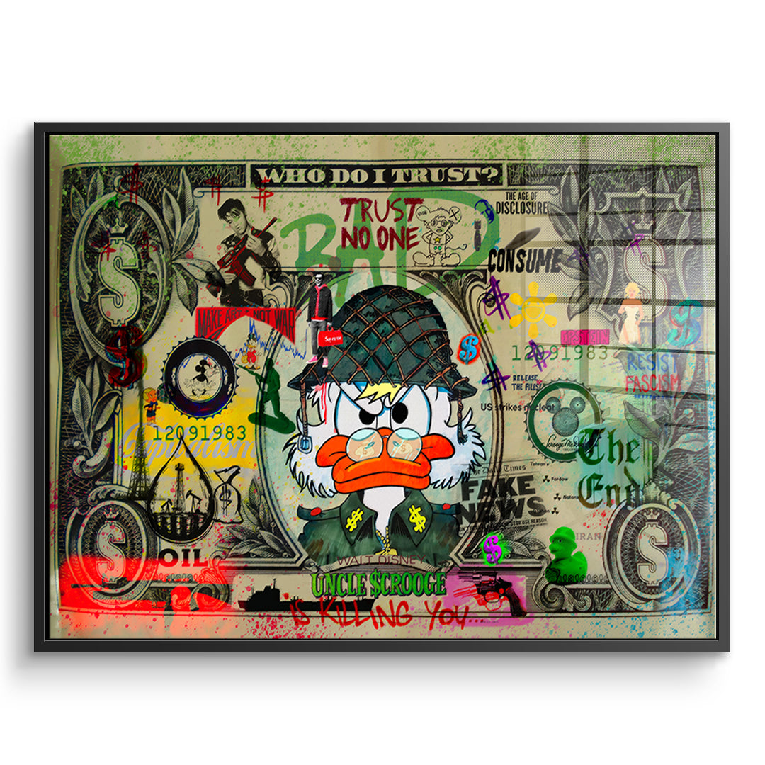 DOTCOMCANVAS TRUST NO ONE Acrylglasbild Vorderansicht Schwarz