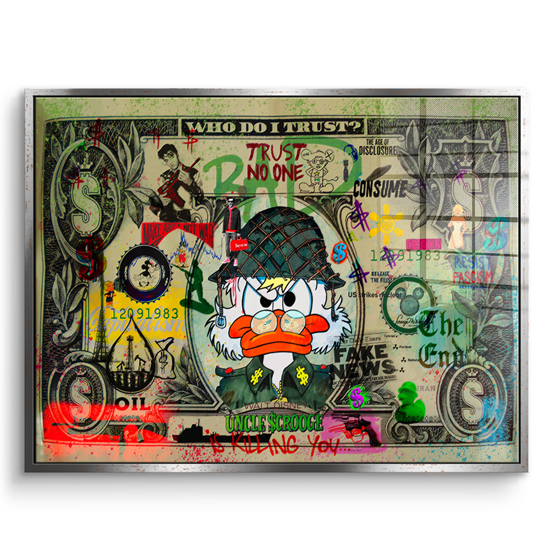 DOTCOMCANVAS TRUST NO ONE Acrylglasbild Vorderansicht Silber