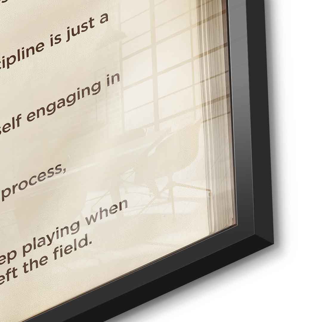 DOTCOMCANVAS® Mindset book Acrylglasbild – Detailansicht schwarzer Rahmen