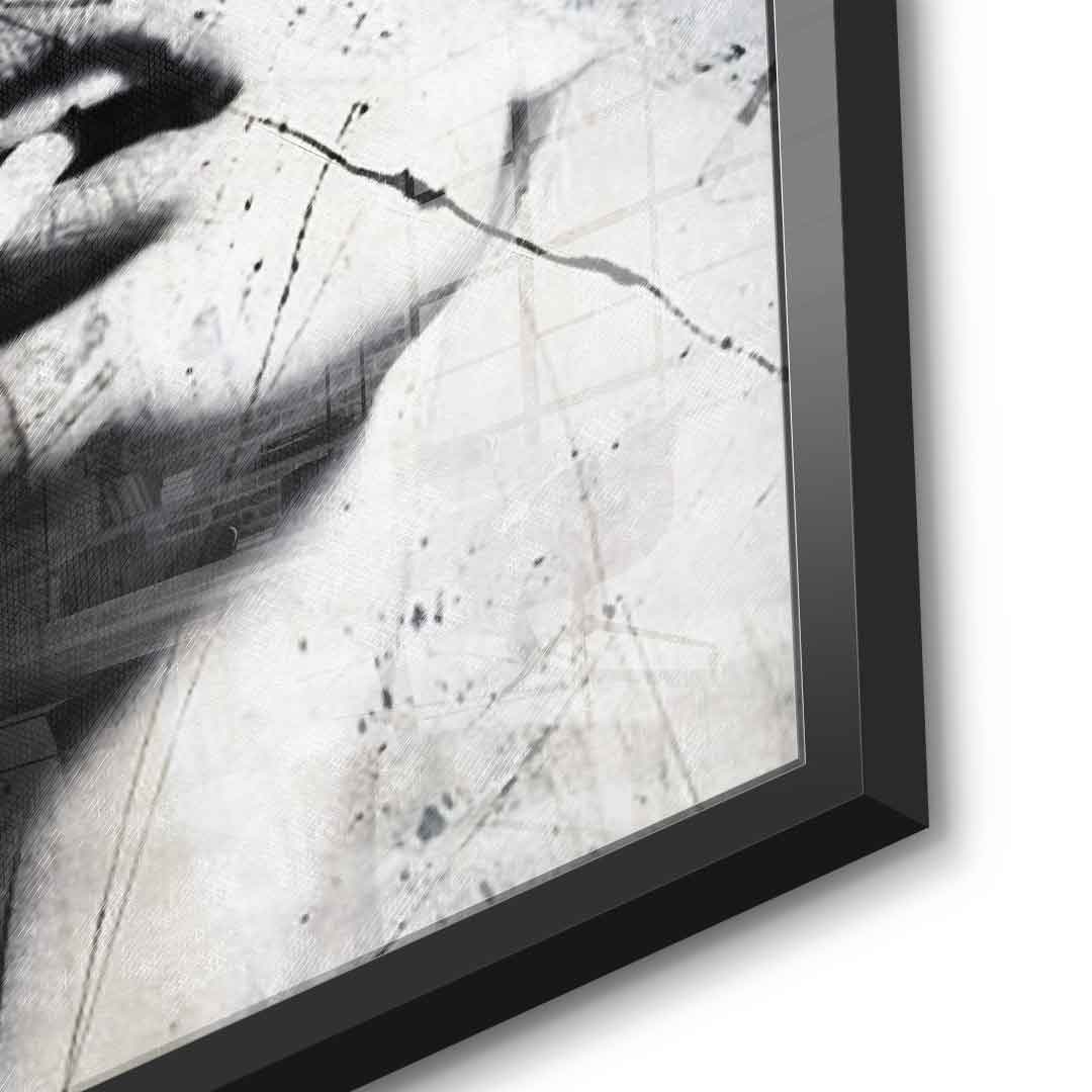 DOTCOMCANVAS® Abstract obsession Acrylglasbild – Detailansicht schwarzer Rahmen