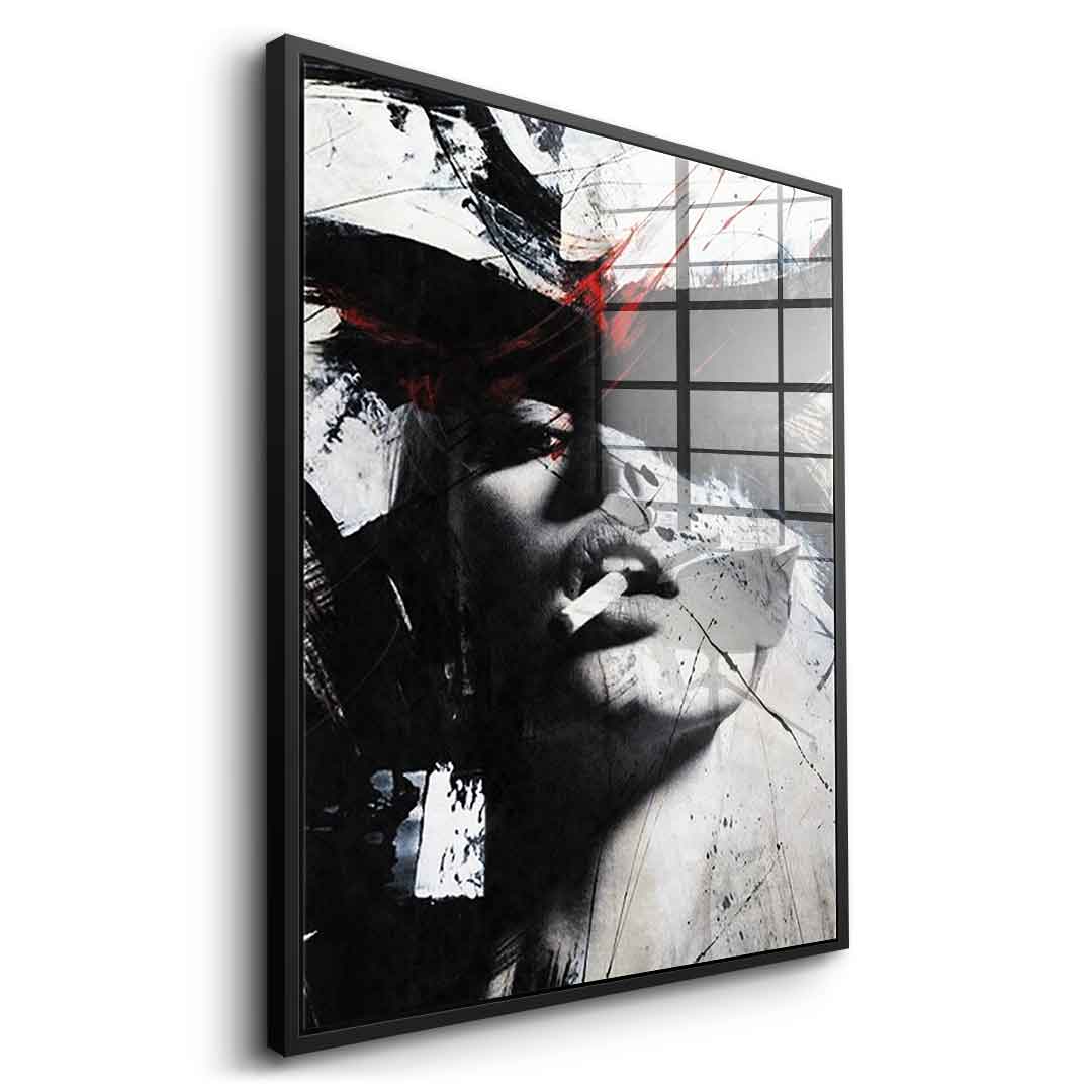 DOTCOMCANVAS® Abstract obsession Acrylglasbild – Seitenansicht schwarzer Rahmen