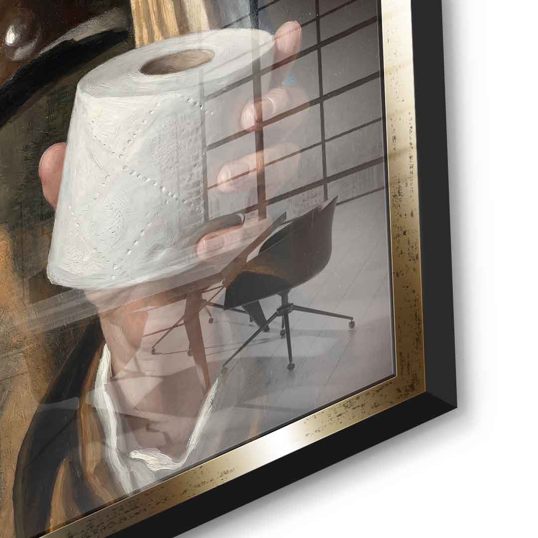 DOTCOMCANVAS Classic Painting for Toilett Acrylglas Detail Gold Rahmen