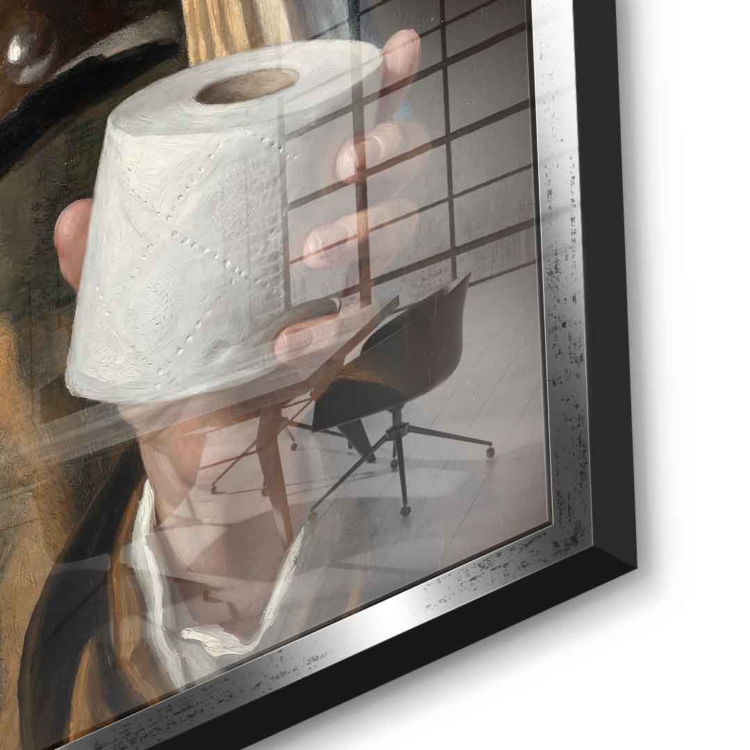 DOTCOMCANVAS Classic Painting for Toilett Acrylglas Detail Silber Rahmen