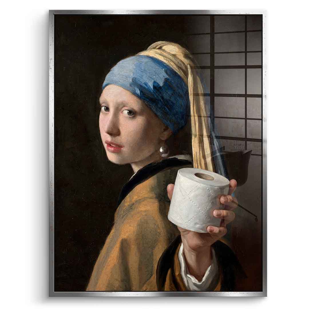 DOTCOMCANVAS Classic Painting for Toilett Acrylglas Front Silber Rahmen