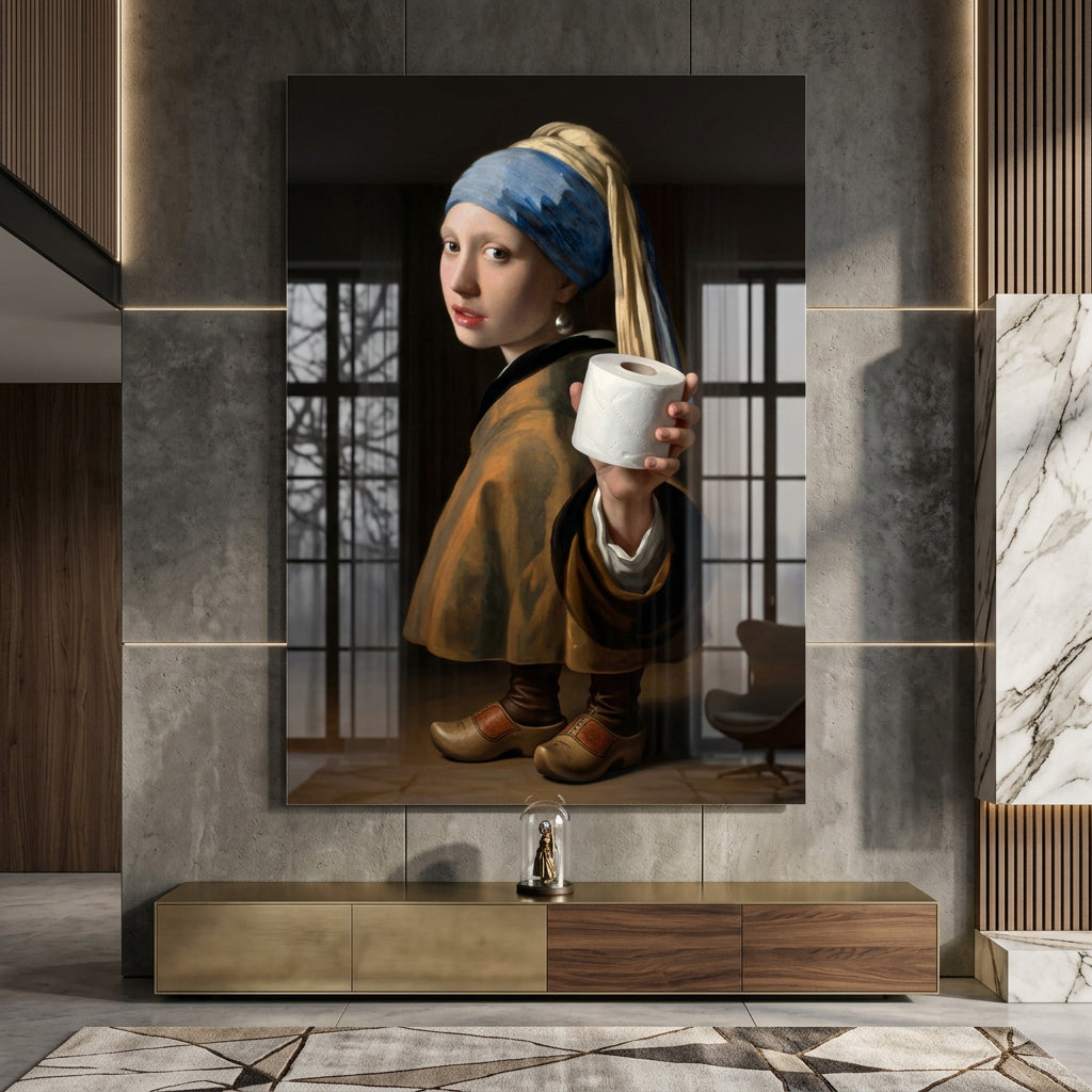 Klassik Parodie WC Wandkunst Acrylglas Raum Mockup