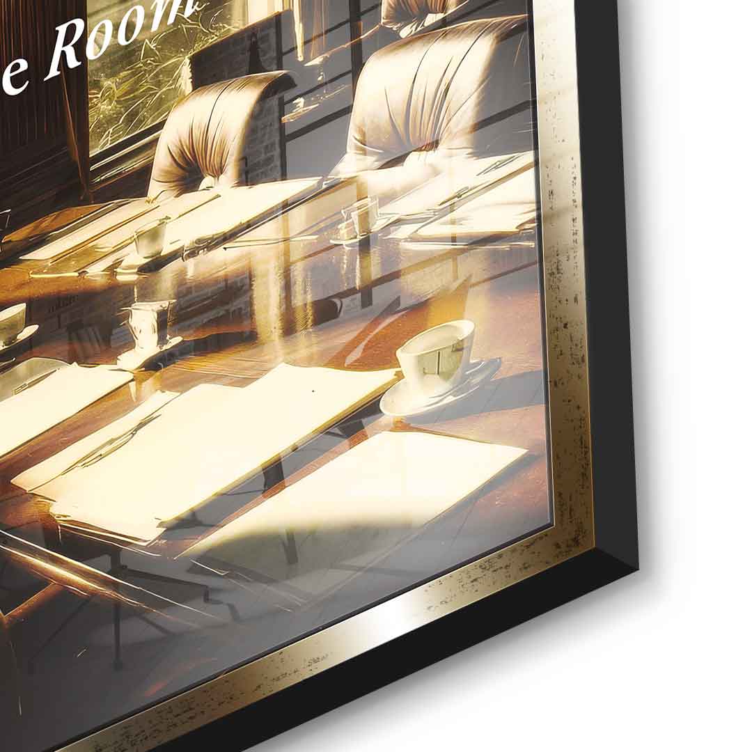 DOTCOMCANVAS Own the Room Acrylglas Detailansicht goldener Rahmen