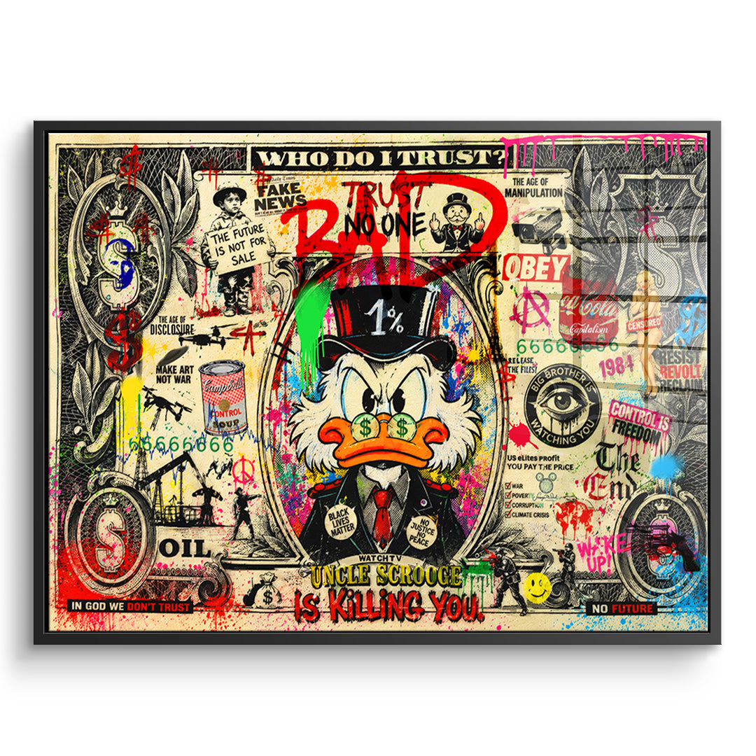 THE FUTURE IS NOT FOR SALE Acrylglasbild Front Schwarzer Rahmen