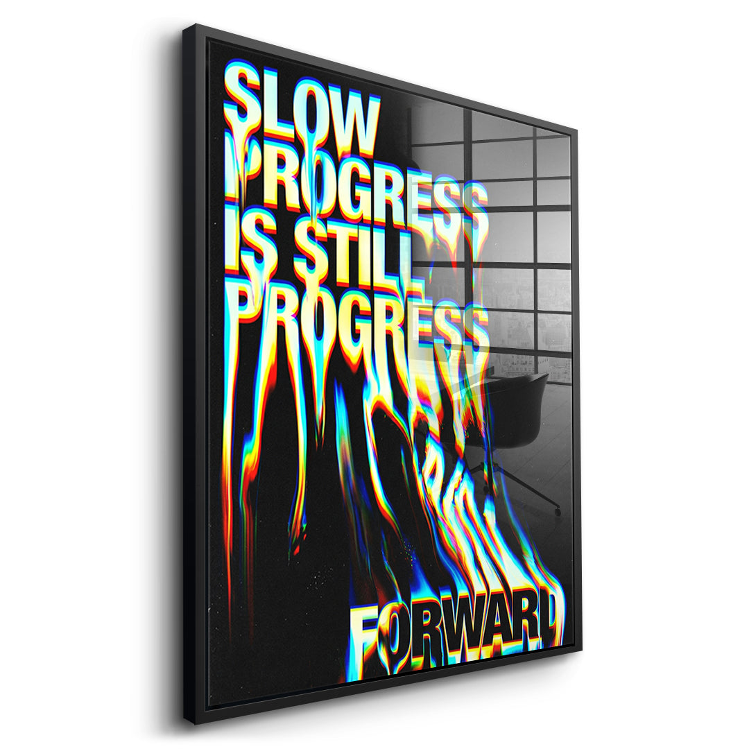 DOTCOMCANVAS Slow Process Acrylglasbild Seitenansicht Schwarzer Rahmen