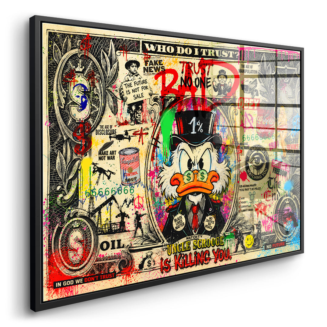 THE FUTURE IS NOT FOR SALE Acrylglasbild Seite Schwarzer Rahmen