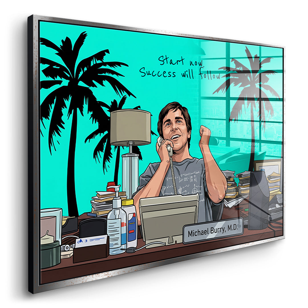 DOTCOMCANVAS Success will follow Acrylglasbild Seitenansicht silberner Rahmen