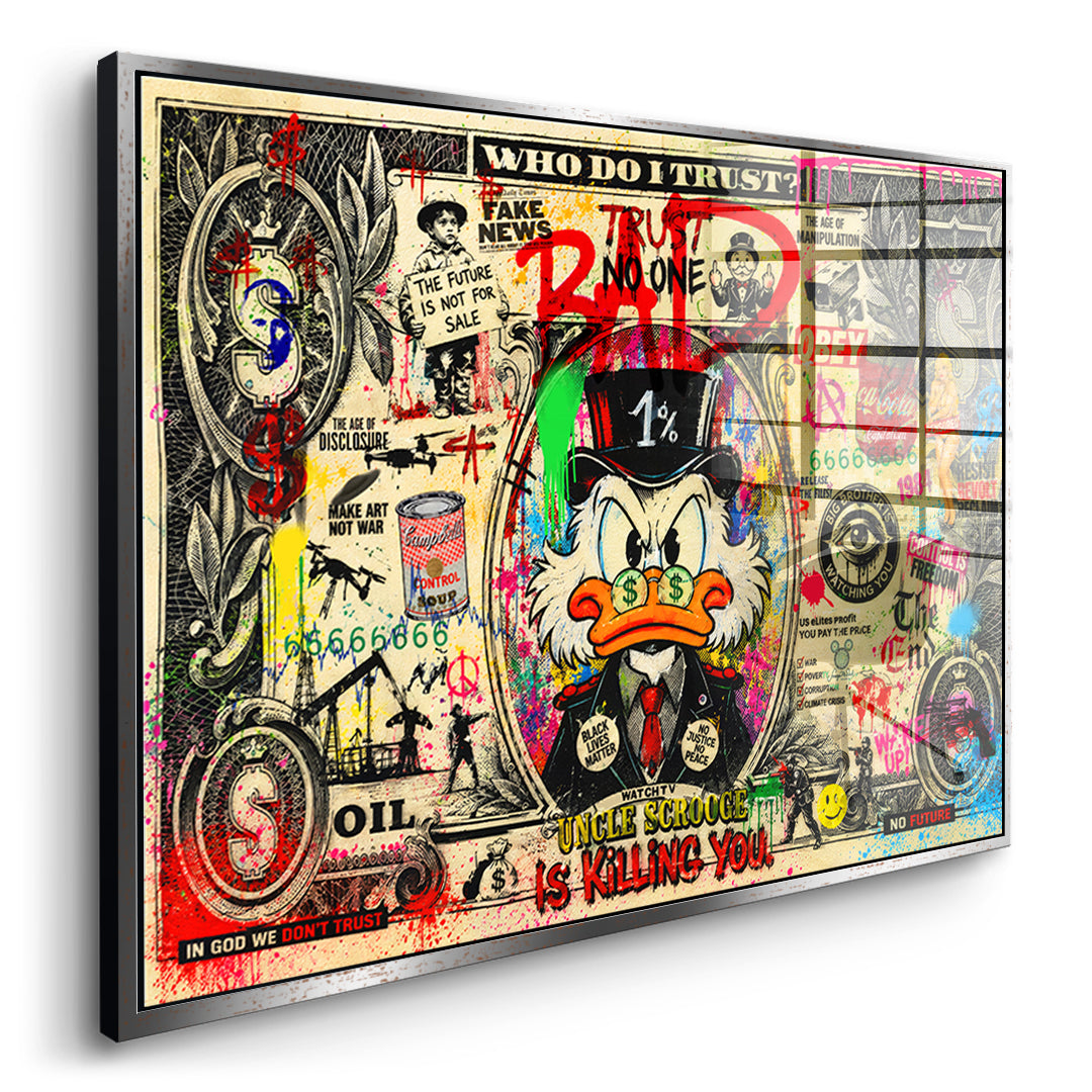 THE FUTURE IS NOT FOR SALE Acrylglasbild Seite Silber Rahmen