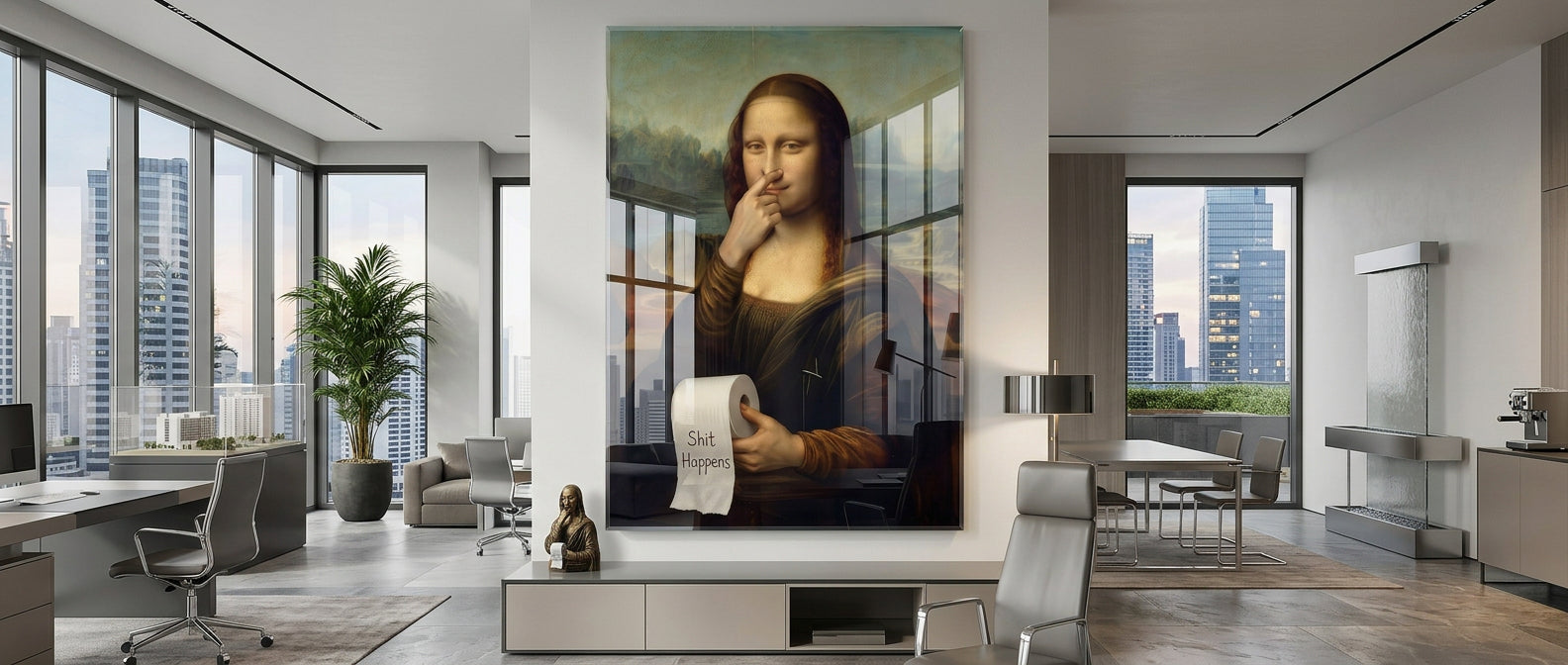 DOTCOMCANVAS Mona Lisa 1 for Toilett Acrylglasbild Banner