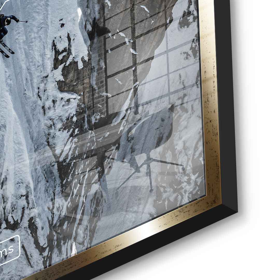 DOTCOMCANVAS Me & Dreams Acrylglasbild – Detailaufnahme goldener Rahmen