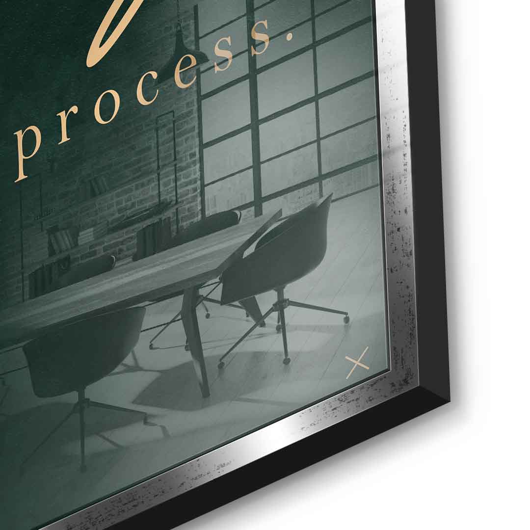 DOTCOMCANVAS® Enjoy Acrylglasbild – Detailansicht Silber