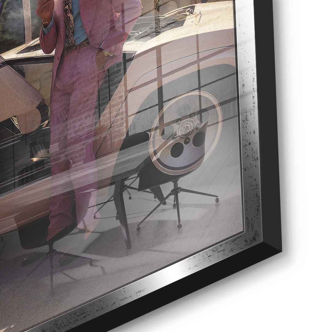 DOTCOMCANVAS Rise. Hustle. Conquer. Acrylglasbild Silberner Rahmen Detailansicht