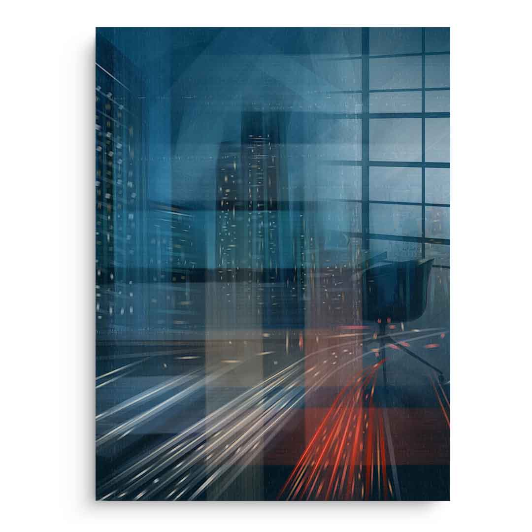 Night City with Speed - Acrylglasbild