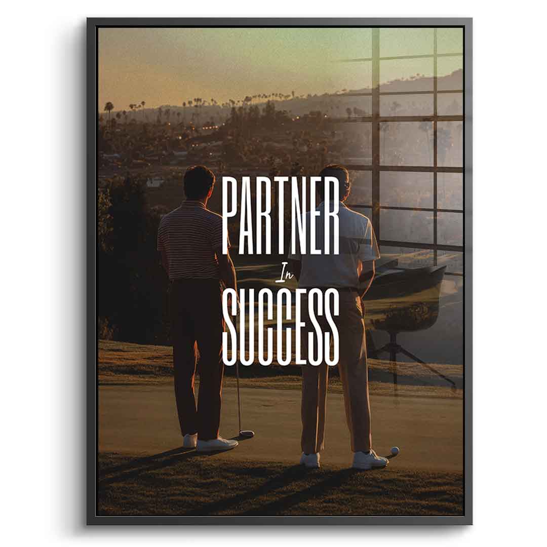DOTCOMCANVAS Partner in Success Acrylglasbild Schwarzer Rahmen Vorderansicht