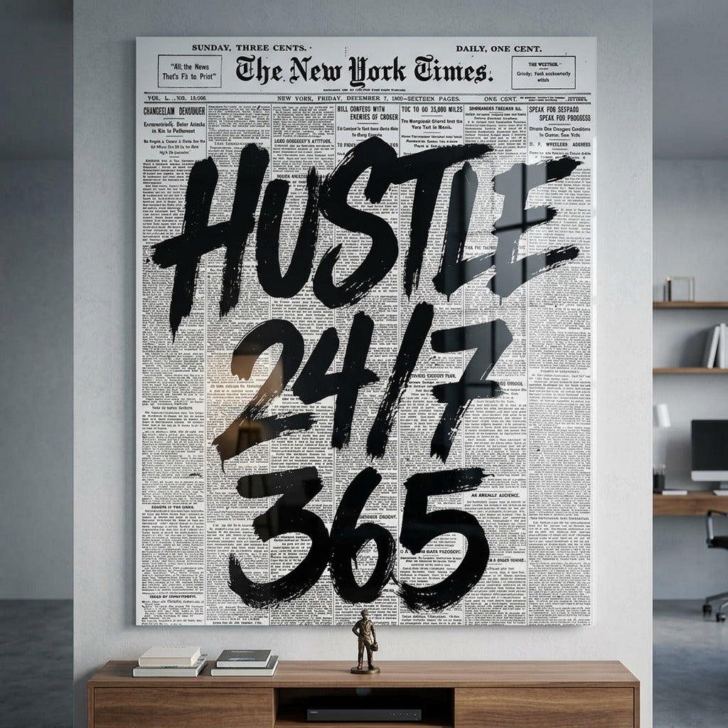 DOTCOMCANVAS Hustle 24/7 Acrylglasbild im Raum