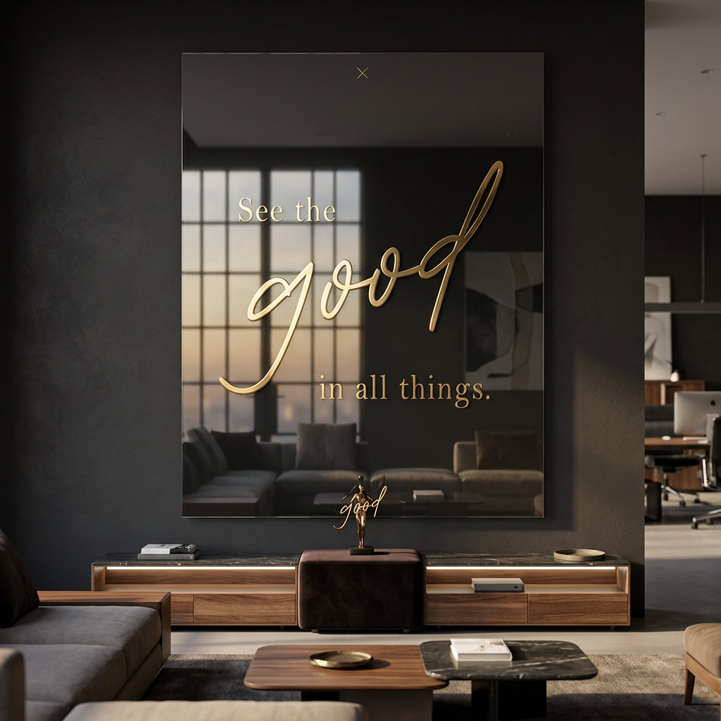 DOTCOMCANVAS See the GOOD Acrylglasbild Raum-Mockup im Wohnraum