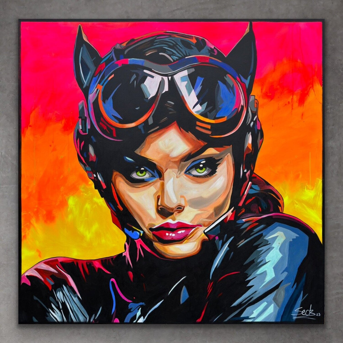 Sunset Cat – Original, Detailansicht