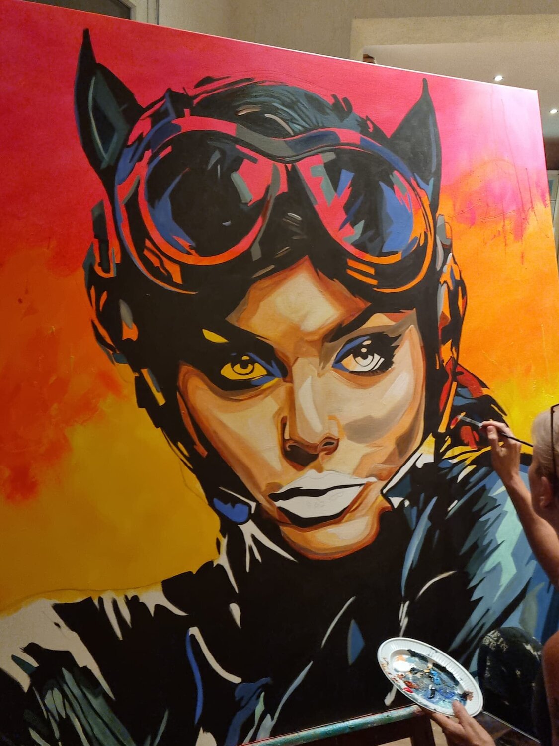 Sunset Cat – Original im Raum