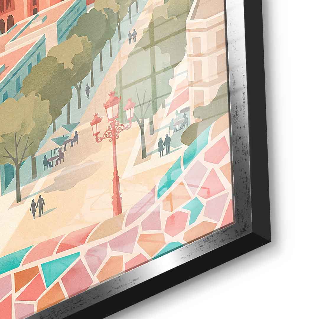 DOTCOMCANVAS Barcelona Acrylglasbild Detail silber