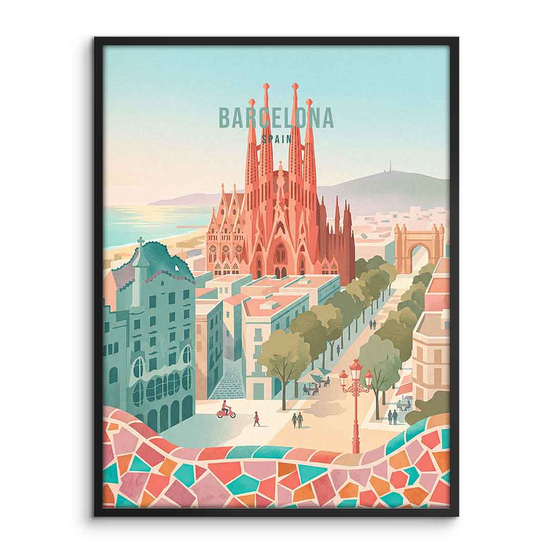 Barcelona Poster Frame-Vertical-Front