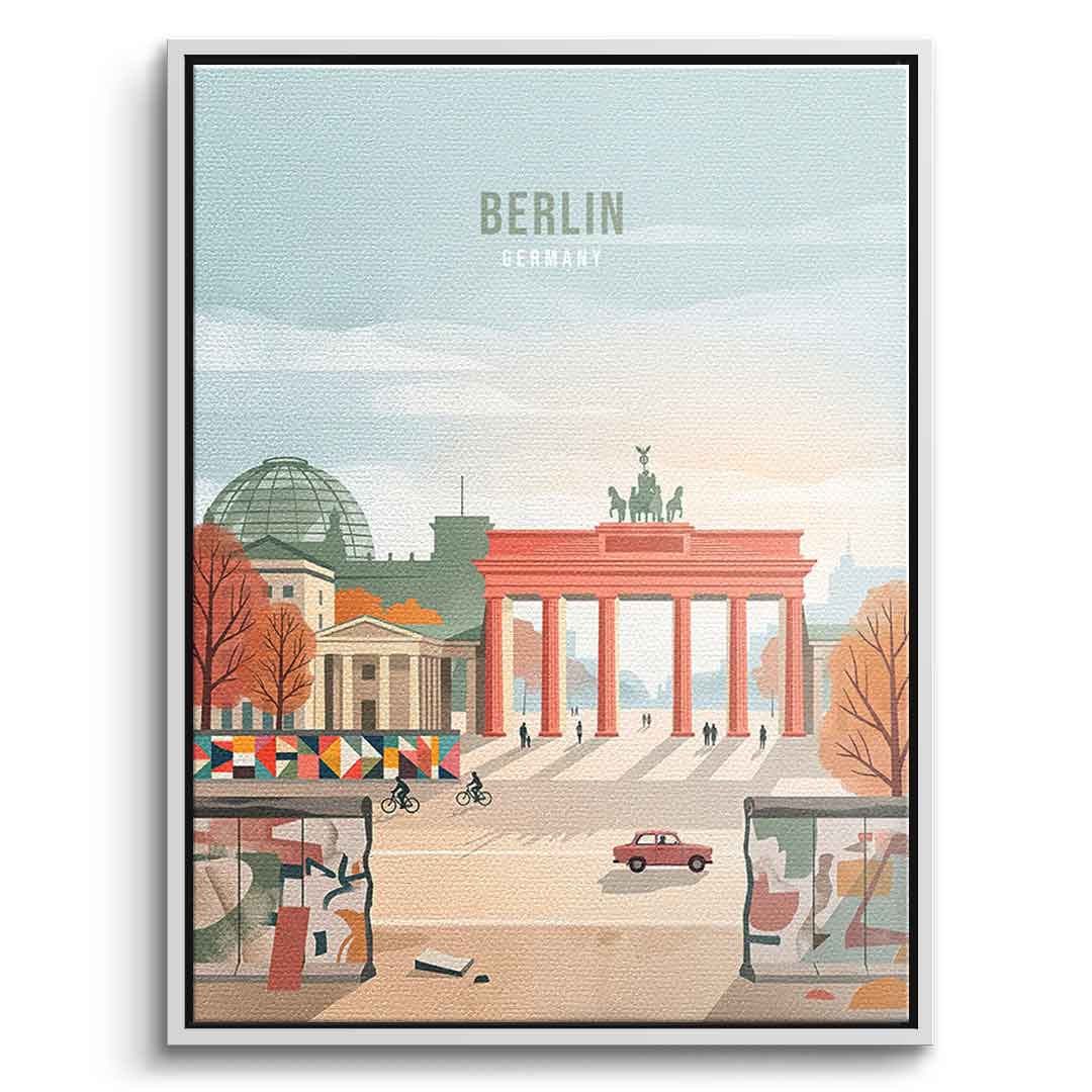 DOTCOMCANVAS Berlin Leinwandbild Seitenansicht weiss