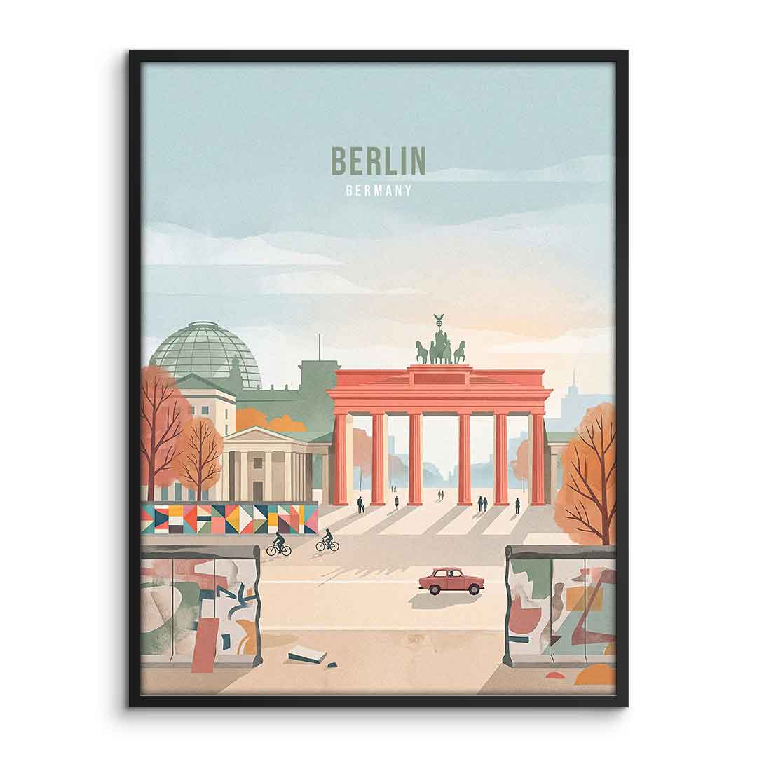 DOTCOMCANVAS Berlin Poster mit Bilderrahmen Front