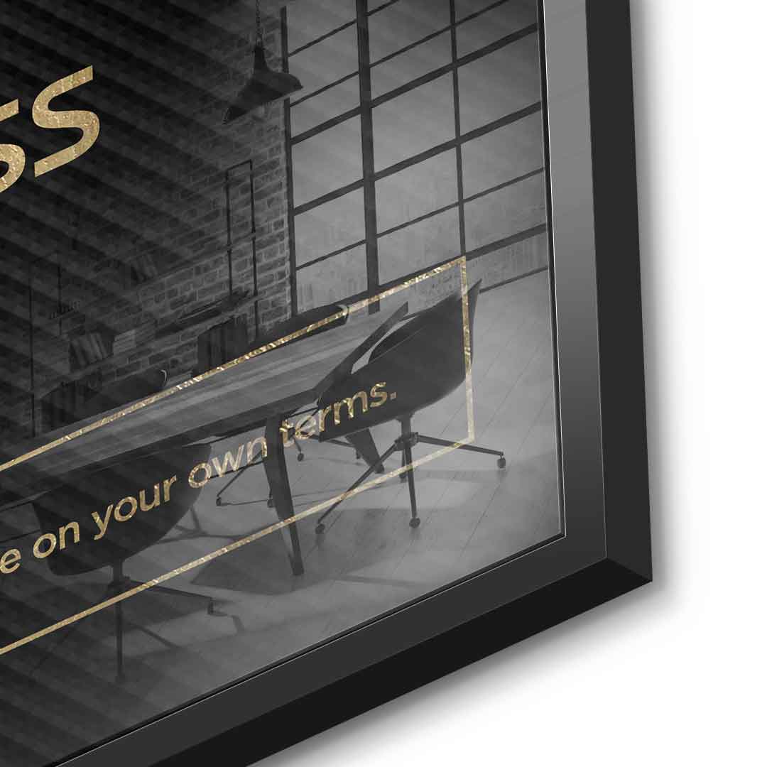 DOTCOMCANVAS® Success (Su) Acrylglasbild Version Schwarz – Detailansicht
