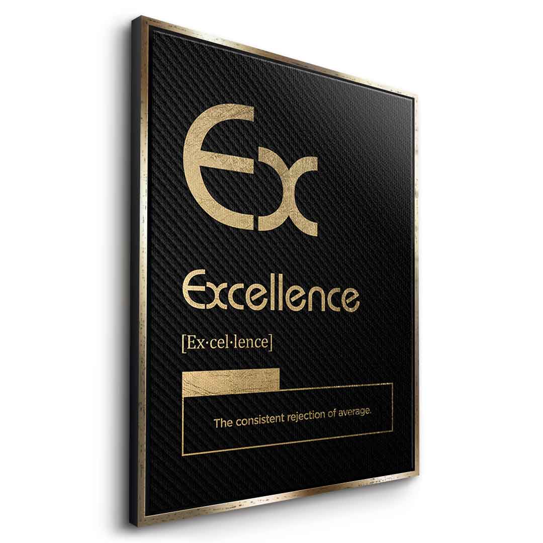 DOTCOMCANVAS® Excellence (Ex) Leinwandbild Version Schwarz – Seitenansicht Gold
