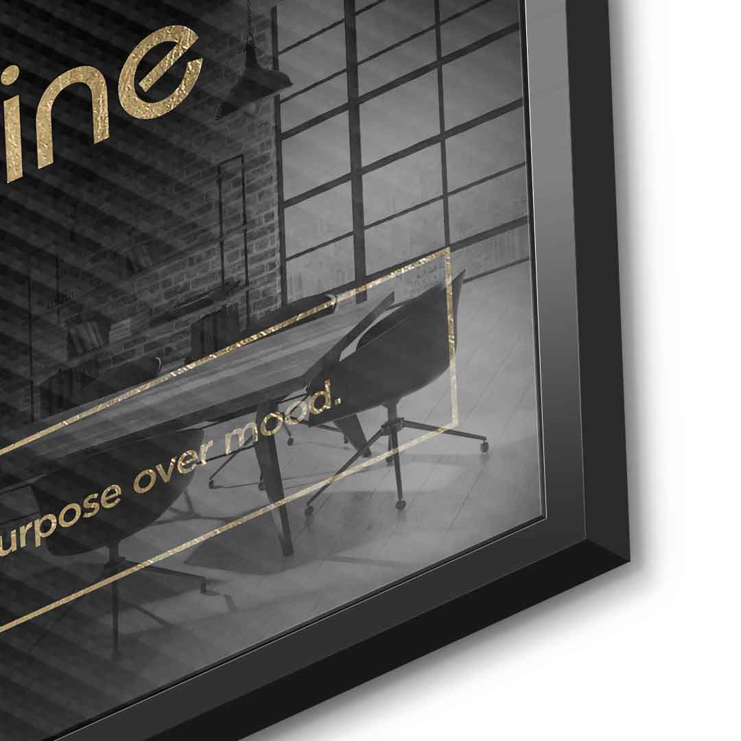 DOTCOMCANVAS® Discipline (Di) Acrylglasbild Version Schwarz – Detailansicht