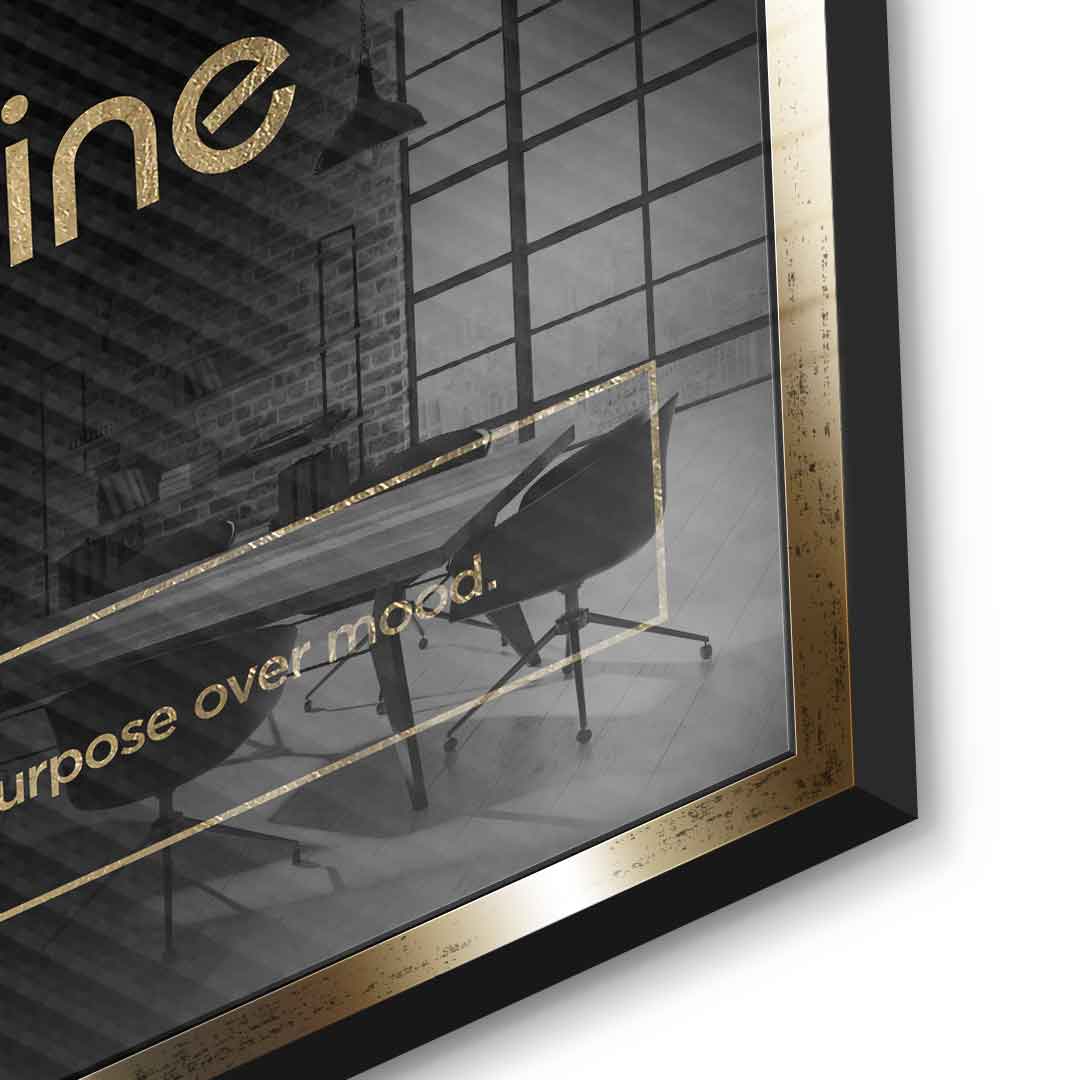 DOTCOMCANVAS® Discipline (Di) Acrylglasbild Version Schwarz – Detailansicht
