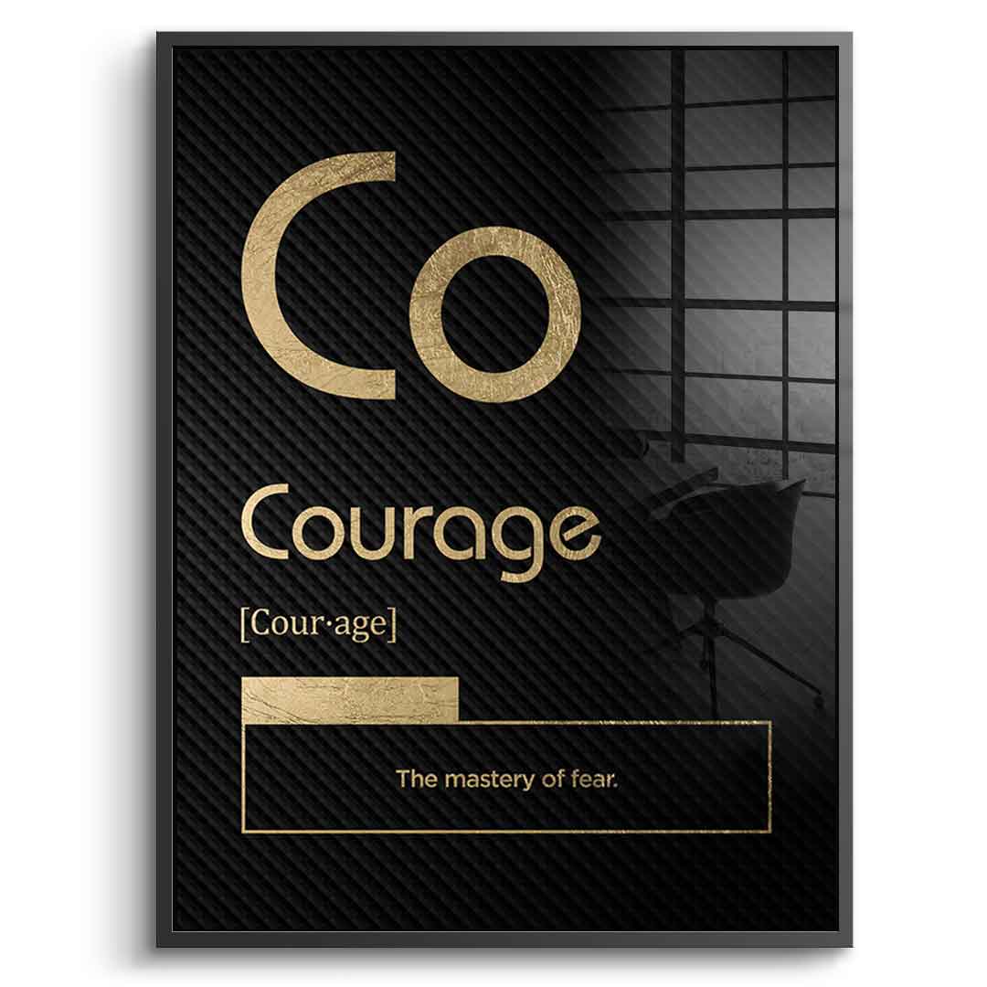 DOTCOMCANVAS® Courage (Co) Acrylglasbild Version Schwarz – Echtheitszertifikat