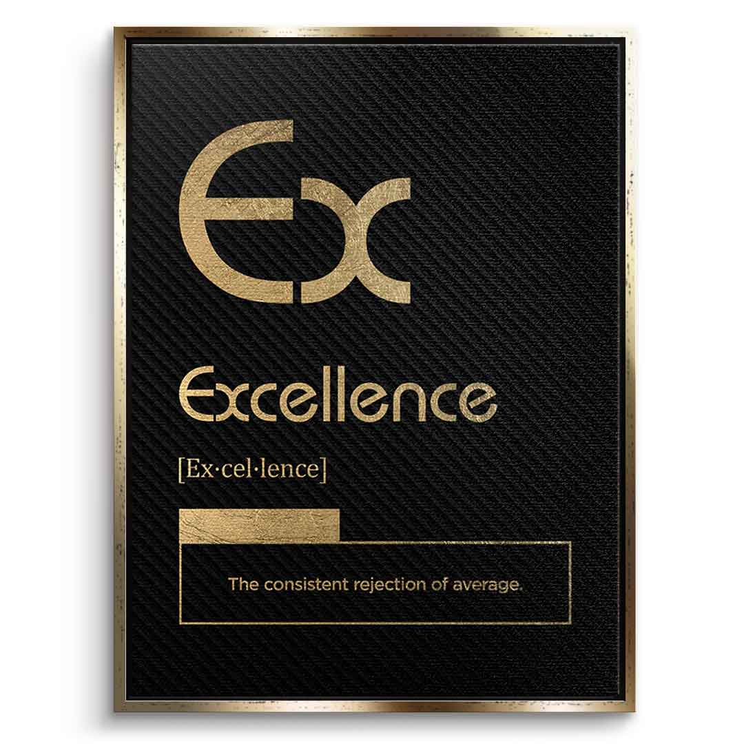 DOTCOMCANVAS® Excellence (Ex) Leinwandbild Version Schwarz – Vorderansicht Goldener Rahmen