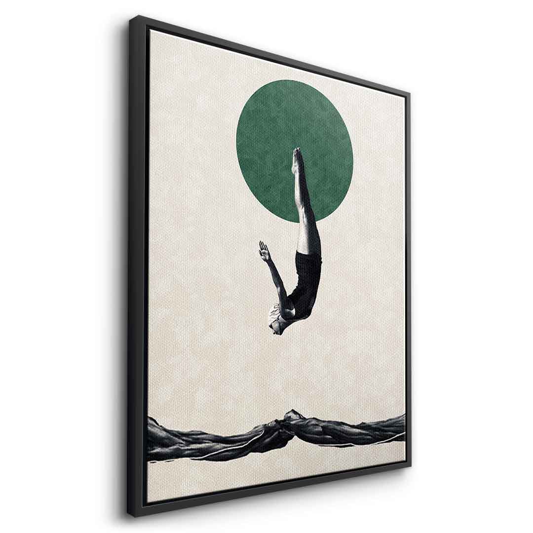 DOTCOMCANVAS® Dive Leinwandbild – Seitenansicht schwarzer Rahmen