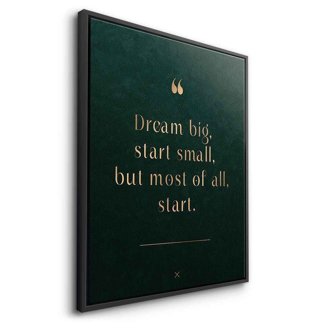 DOTCOMCANVAS Dream Big Leinwandbild mit schwarzem Rahmen Seitenansicht
