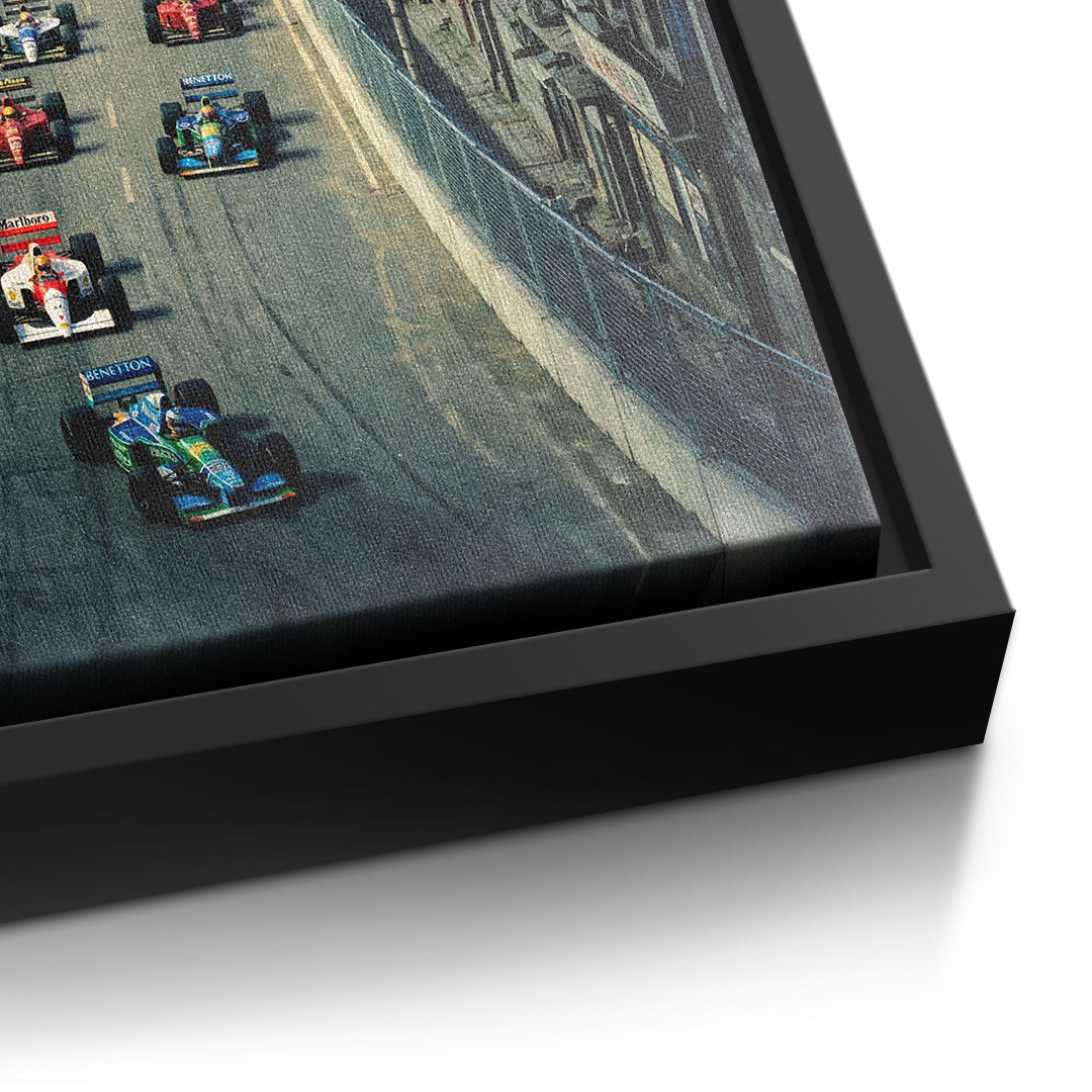 Beijing F1 Leinwandbild – Detail schwarzer Rahmen