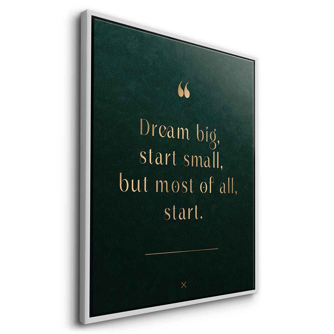 DOTCOMCANVAS Dream Big Leinwandbild mit silbernem Rahmen Seitenansicht