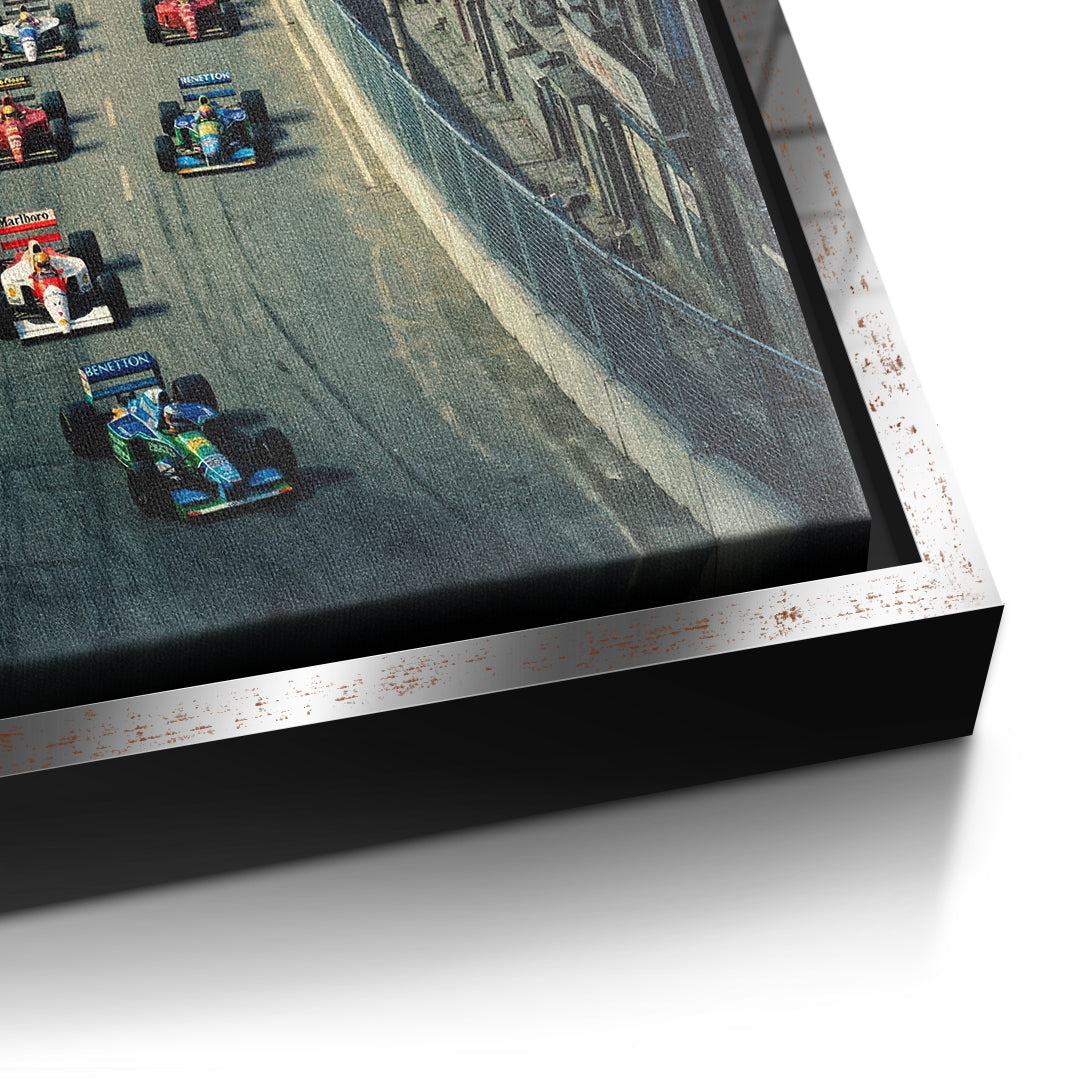 Beijing F1 Leinwandbild – Detail silberner Rahmen