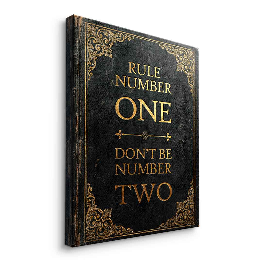 DOTCOMCANVAS® Rule Number One Leinwandbild – Seitenansicht ohne Rahmen