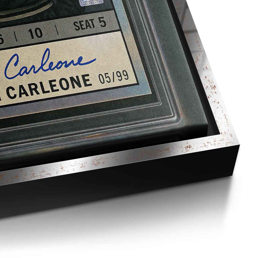 DOTCOMCANVAS Leinwandbild Don Carleone Basketball Card Pop Art Detailansicht silberner Rahmen