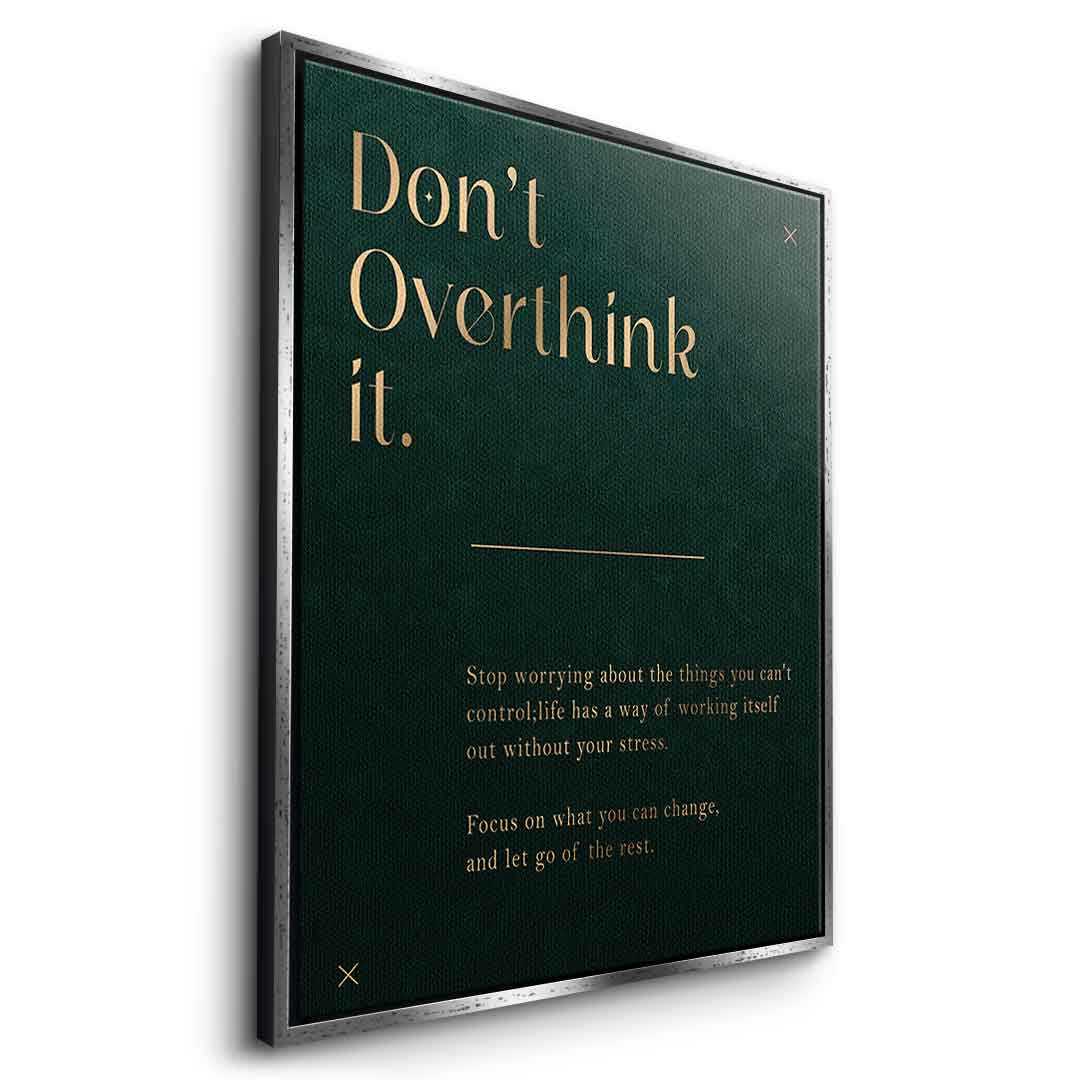 DOTCOMCANVAS Leinwandbild Don't Overthink it. mit weißem Rahmen, Seitenansicht
