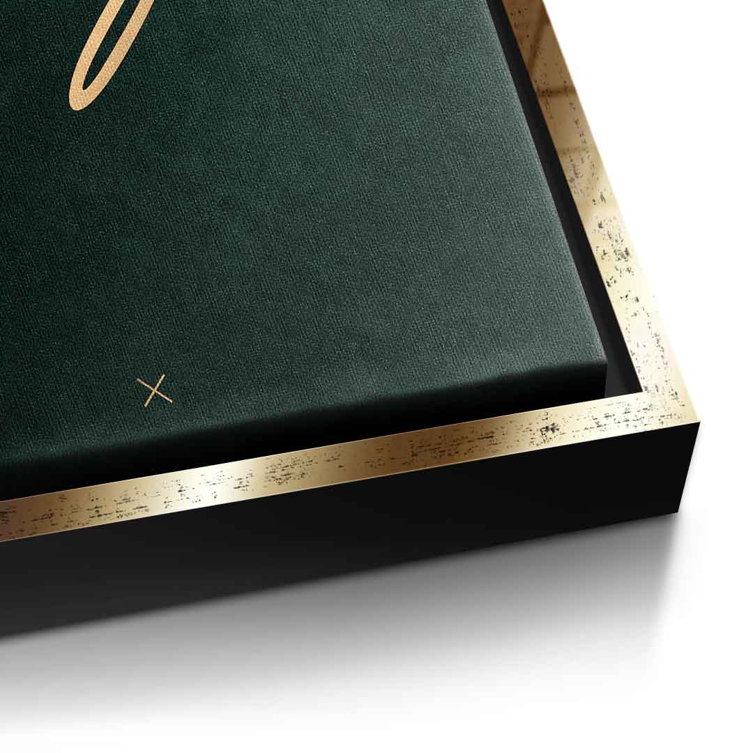 Remember WHY Leinwandbild Detailaufnahme goldener Rahmen
