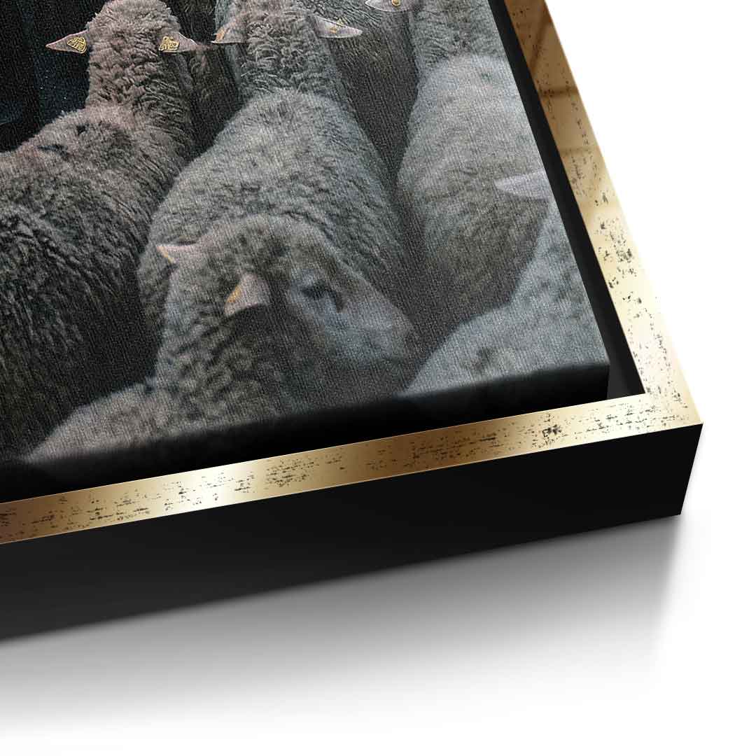 Porshe & Sheeps Leinwandbild Detailaufnahme