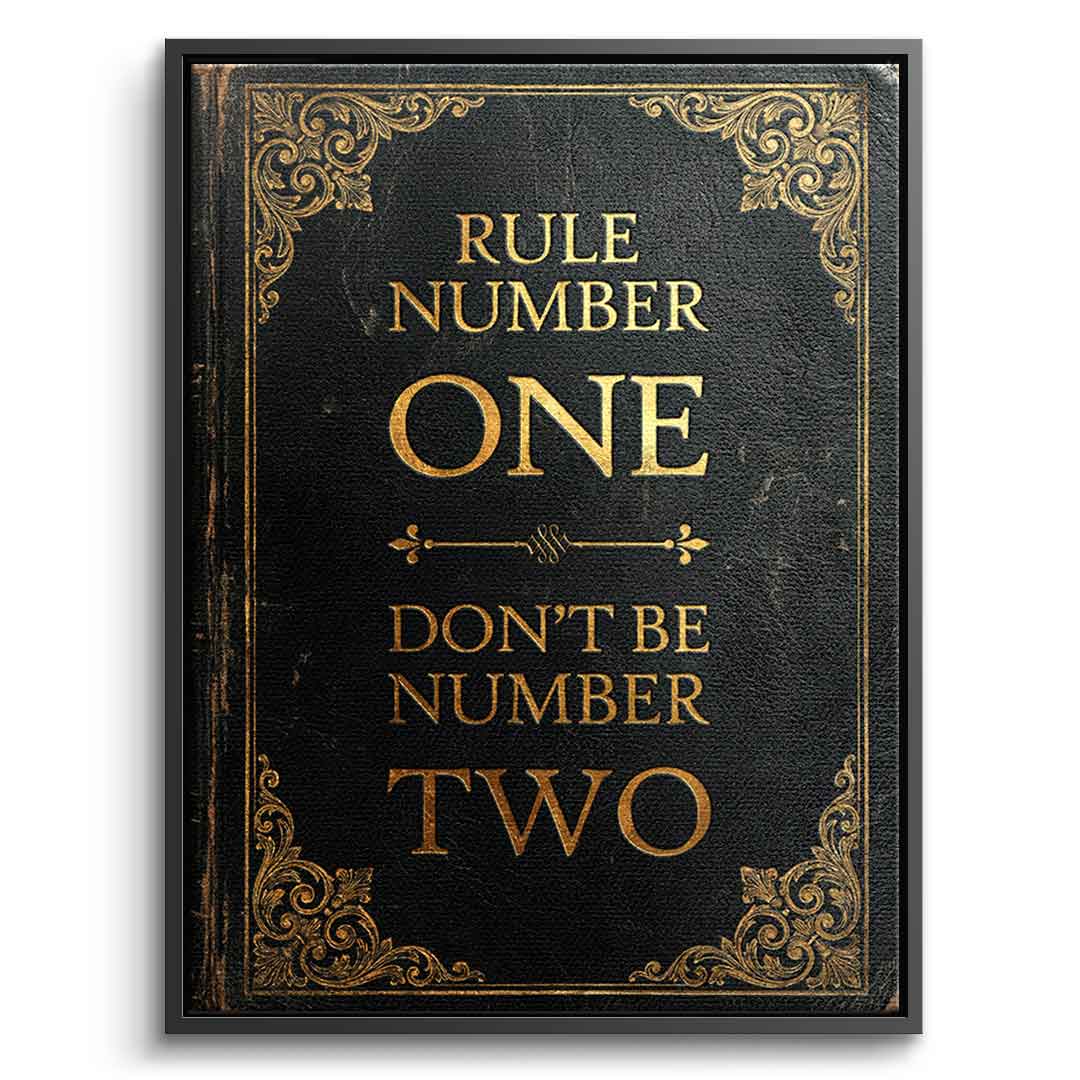 DOTCOMCANVAS® Rule Number One Leinwandbild – Vorderansicht silberner Rahmen