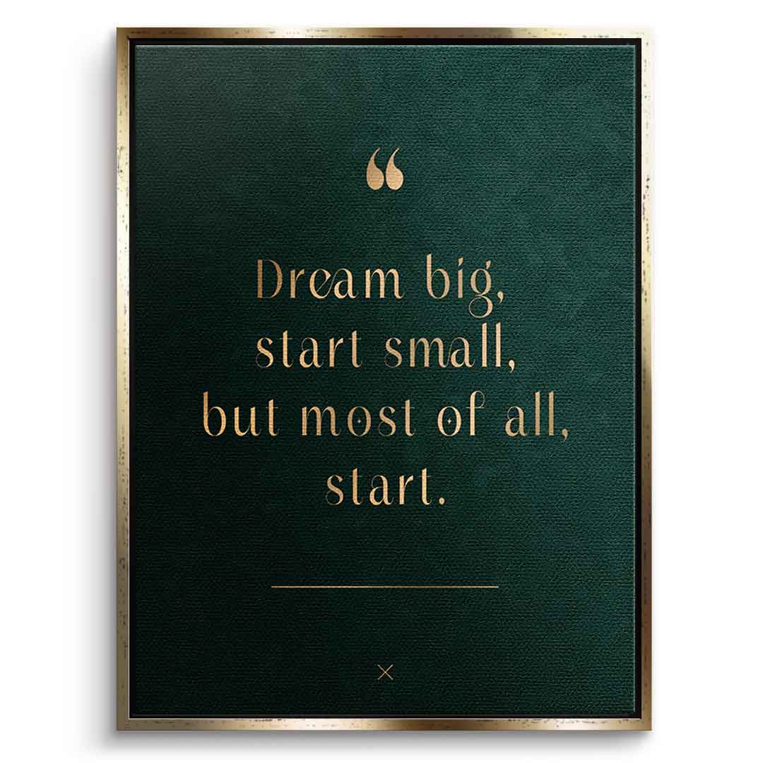 DOTCOMCANVAS Dream Big Leinwandbild mit goldenem Premium-Rahmen Frontansicht