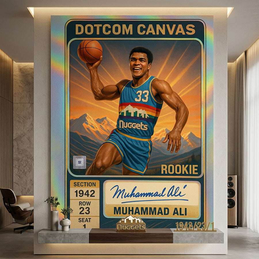 DOTCOMCANVAS Pablo Escobar Basketball Card Leinwandbild Pop Art Wandbild im Raum